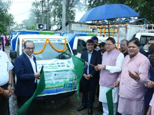 CM Dhami flags off 15 waste vehicles in Khatima, 7 electric