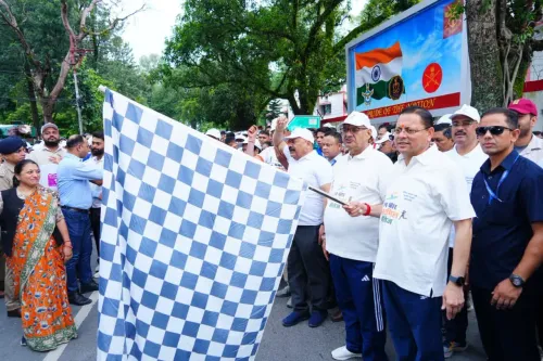 CM Dhami Flags Off 'Run for Kargil Heroes' Marathon in Dehradun
