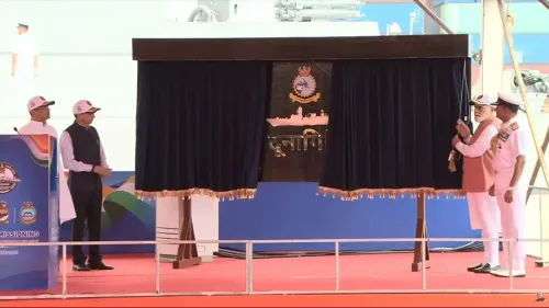CM Dhami Hails Induction of Three Indigenous Warships into Indian Navy