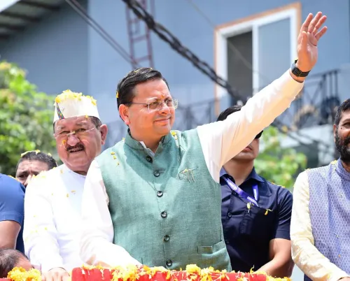 CM Dhami Holds Massive Road Show in Gopeshwar, Chamoli