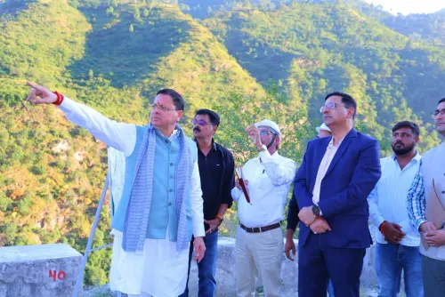 CM Dhami Inspects Highway Slope Works on Srinagar-Devprayag NH