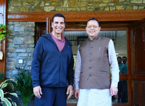 CM Dhami meets Akshay Kumar to pitch Uttarakhand as film hub