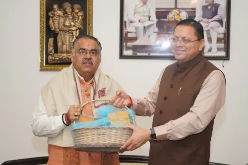 CM Dhami Meets BJP National General Secretary Tarun Chugh in Dehradun