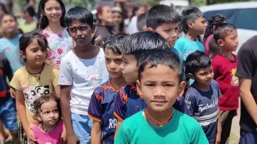 CM Dhami Meets Children in Kaladhungi, Calls Them Uttarakhand's Future