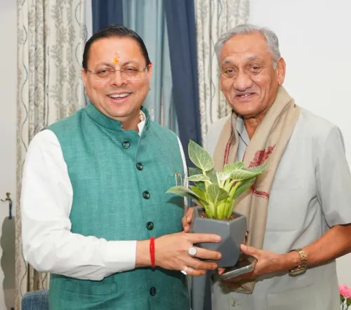 CM Dhami Meets Ex-CM Vijay Bahuguna at Official Residence