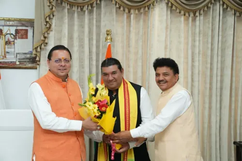 CM Dhami Meets Ranikhet MLA Dr. Pramod Nainwal at Camp Office