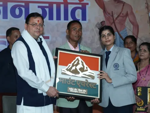 CM Dhami Meets Tharu Tribe in Khatima, Honours Everest Climbers