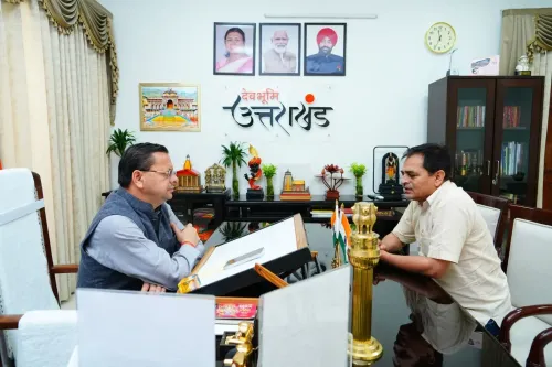 CM Dhami Meets Yamunotri MLA Sanjay Dobhal at Official Residence