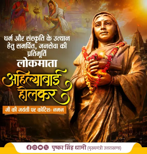 CM Dhami pays tribute to Ahilyabai Holkar on her birth anniversary
