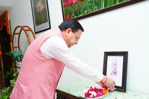 CM Dhami Pays Tribute to VHP Leader Ashok Singhal on Birth Anniversary