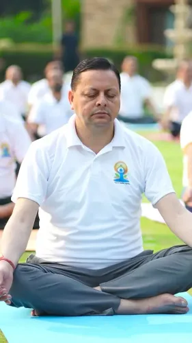 CM Dhami Practices Yoga Ahead of International Day of Yoga