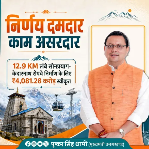 CM Dhami: Rs 4,081 Cr Sonprayag-Kedarnath Ropeway Approved