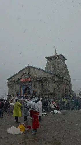 CM Dhami shares snowfall visuals from Kedarnath Dham