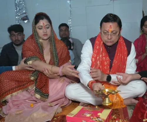 CM Dhami visits ancestral land, seeks blessings of Hari Chand Devata