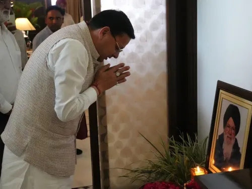 CM Dhami Visits Kashipur to Condole MLA Cheema's Uncle's Passing