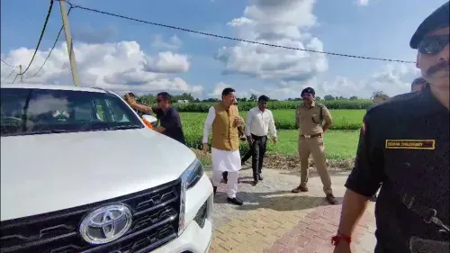CM Dhami visits Khatima village, dines with gram pradhan's family