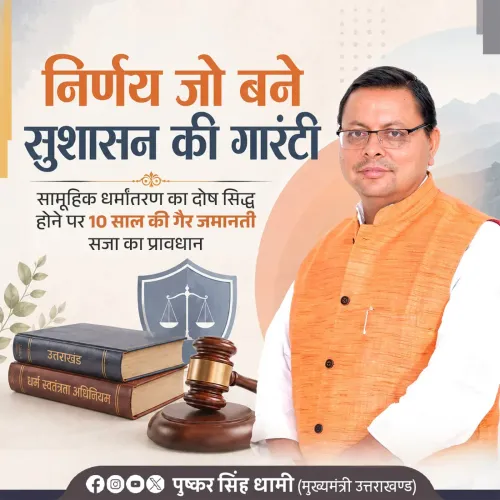 CM Dhami Warns of 10-Year Jail for Forced Mass Conversions in Uttarakhand