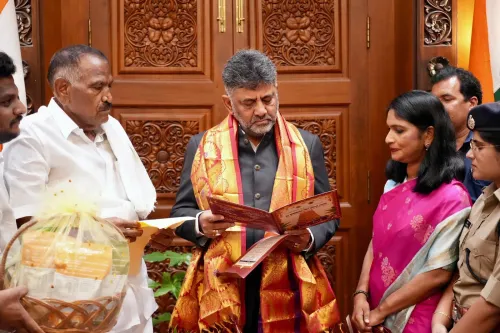 CM DK Shivakumar Invited to Hasanamba Festival by Hassan Delegation