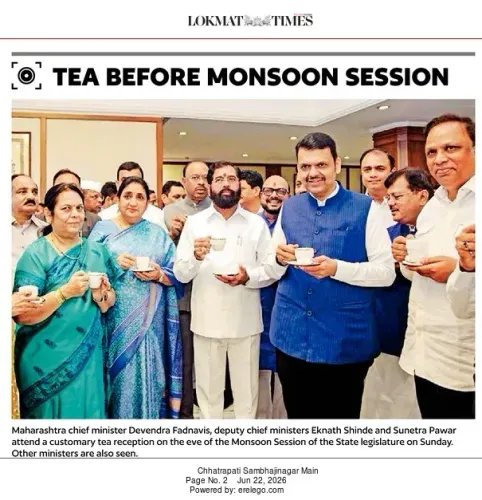 CM Fadnavis Attends Pre-Monsoon Session Tea Reception