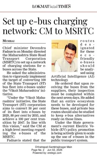 CM Fadnavis directs MSRTC to set up e-bus charging network