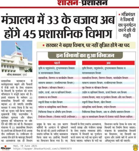 CM Fadnavis expands Maharashtra mantralaya to 45 departments