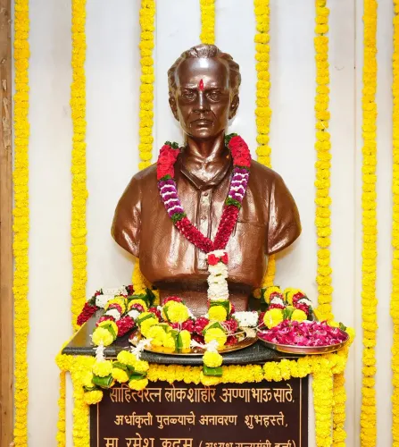 CM Fadnavis pays tribute to Lokshahir Annabhau Sathe in Mumbai