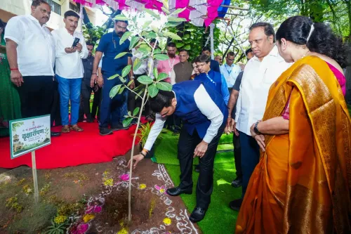 CM Fadnavis plants trees at Film City under 'Ek Ped Maa Ke Naam'