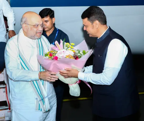 CM Fadnavis Receives Amit Shah in Mumbai