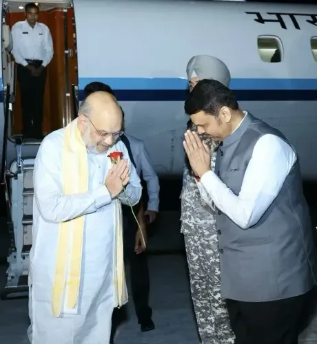 CM Fadnavis Receives Amit Shah in Pune