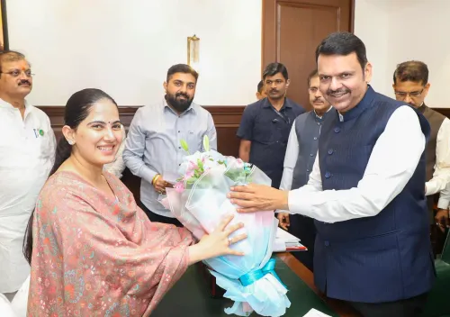 CM Fadnavis Receives Kathavachak Jaya Kishori at Vidhan Bhavan