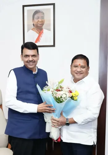 CM Fadnavis Receives MLA Mohan Mate at Varsha Bungalow