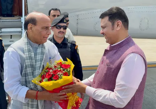 CM Fadnavis Receives Rajnath Singh in Shirdi, Ahilyanagar