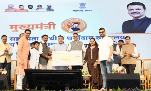 CM Fadnavis receives Rs 5 lakh donation for Maharashtra Relief Fund in Nagpur