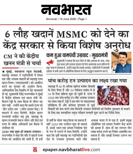 CM Fadnavis seeks 6 iron mines for MSMC from Centre