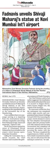 CM Fadnavis Unveils Chhatrapati Shivaji Maharaj Statue at Navi Mumbai Airport