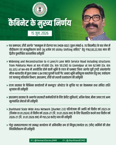 CM Hemant Soren Chairs Jharkhand Cabinet Meet on June 15
