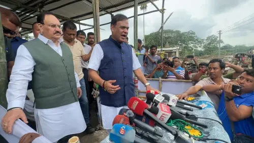 CM Himanta and JP Nadda Visit Assam's Flood-Hit Nepalikhuti