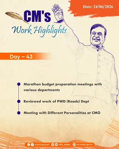 CM Himanta Chairs 15 Review Meetings on Day 43