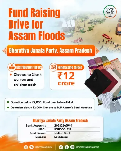 CM Himanta Leads BJP Drive to Aid 4 Lakh Flood Victims