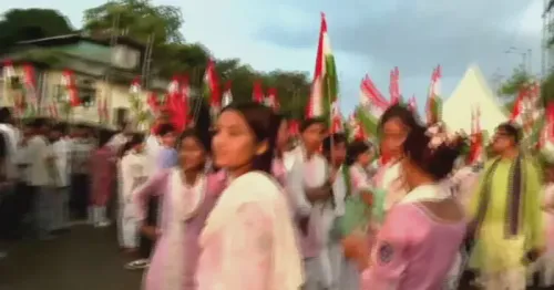 CM Himanta leads Tiranga Yatra through Guwahati on Independence Day eve