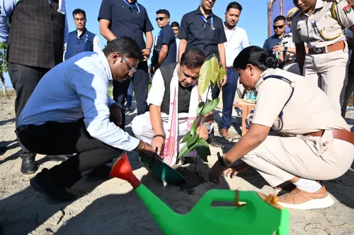 CM Himanta plants mango sapling on Brahmaputra banks in Dibrugarh