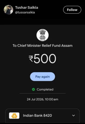 CM Himanta thanks Assam donors to flood relief fund
