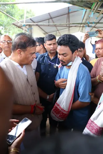 CM Himanta Visits Flood-Hit Assam, Hears Residents