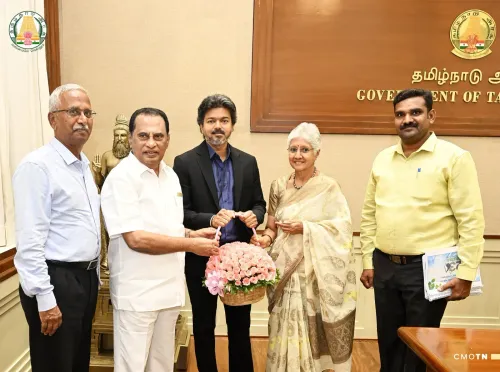 CM Joseph Vijay meets Siruthuli trust at Tamil Nadu Secretariat
