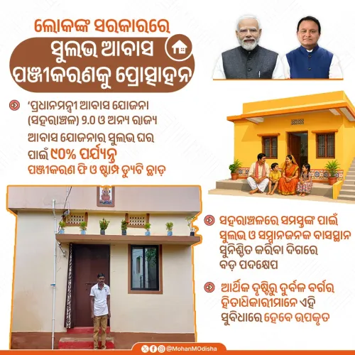 CM Majhi Announces 90% Stamp Duty Waiver for Urban Housing