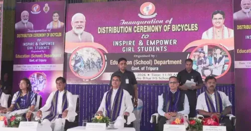 CM Manik Saha addresses bicycle distribution for Class 9 girls in Tripura