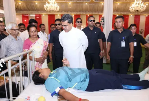 CM Manik Saha attends blood donation camp in Agartala