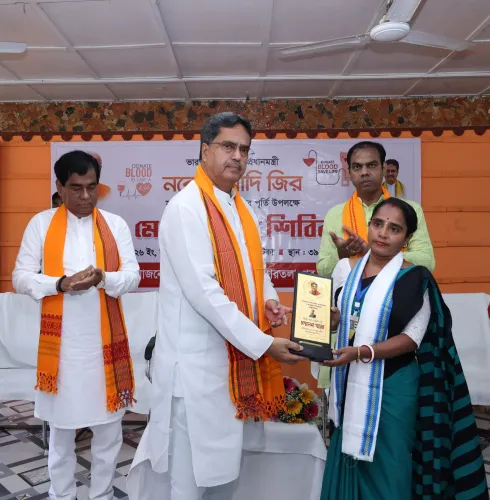 CM Manik Saha attends blood donation camp marking NDA's 12 years