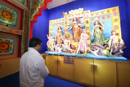 CM Manik Saha inaugurates Modern Club Durga Puja pandal in Bhattapukur