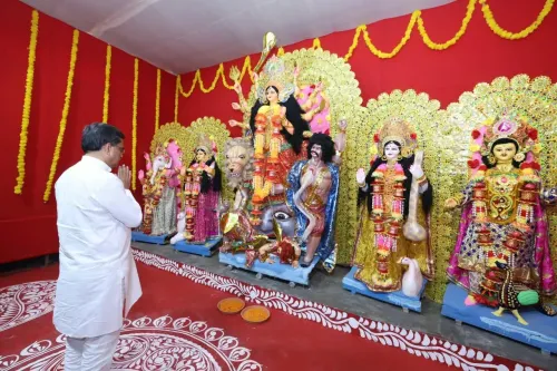 CM Manik Saha joins Durga Puja parikrama at Shyamalibazar